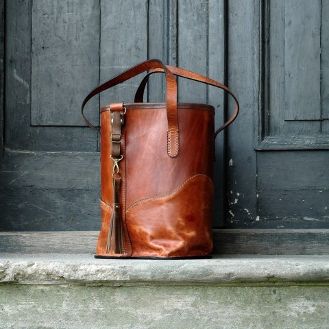 Torebka skórzana Julia w kolorze rudym