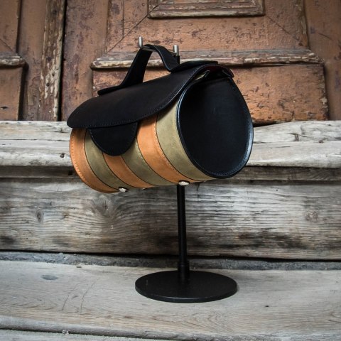 Leather roll bag Meggy color black, khaki, orange