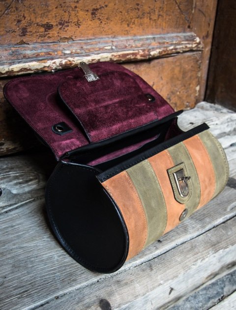 Leather roll bag Meggy color black, khaki, orange
