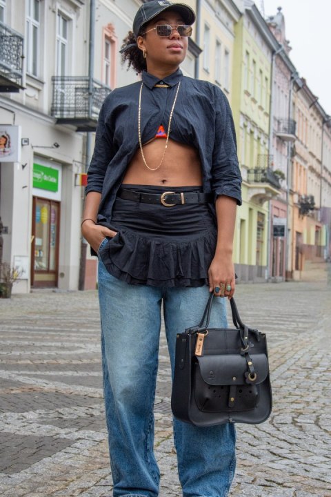 Torebka skórzana Elaine kolor czarny LadyBuQ Art