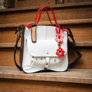 Torebka skórzana Elaine kolor biały i czarny