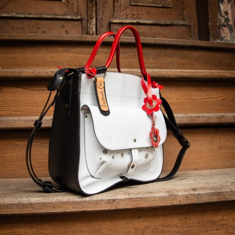 Torebka skórzana Elaine kolor biały i czarny