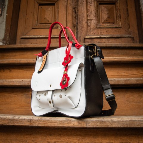 Torebka skórzana Elaine kolor biały i czarny