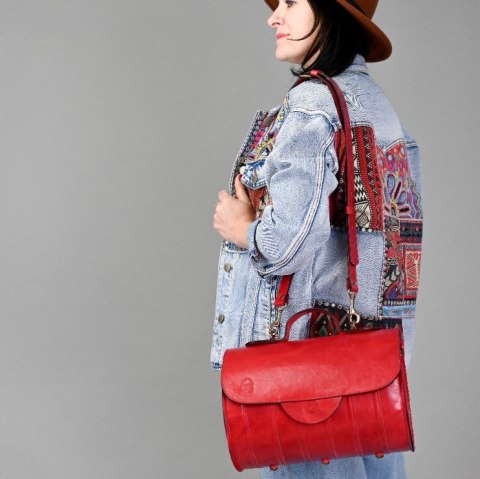 Torebka skórzana Meggy w kolorze czerwonym