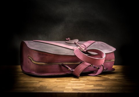 Torebka skórzana Pepa w kolorze śliwkowym