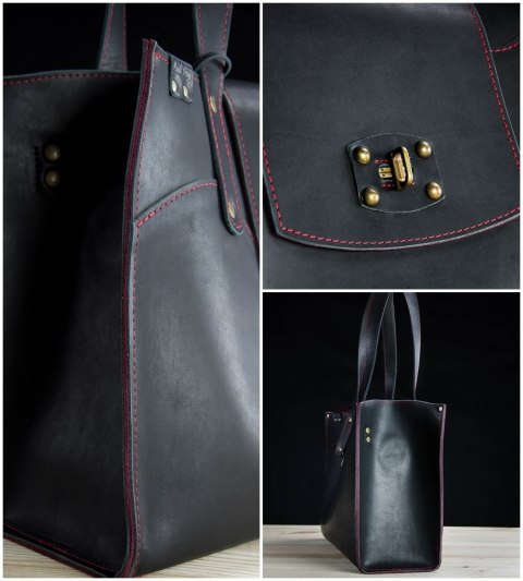 Torebka skórzana Kasia w kolorze czarnym