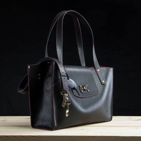 Torebka skórzana Kasia w kolorze czarnym