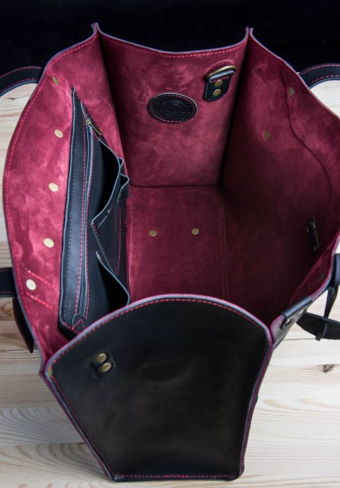 Torebka skórzana Kasia w kolorze czarnym