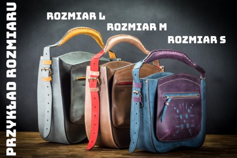 Skórzana ręcznie wykonana torebka do ręki od Ladybuq, torebka Rita w kolorach Czarny i Camel