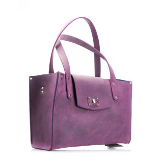 Torebka skórzana Kasia w kolorze fioletowym