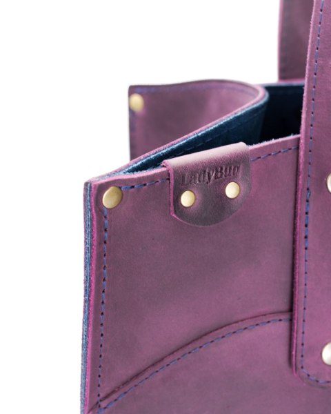 Torebka skórzana Kasia w kolorze fioletowym