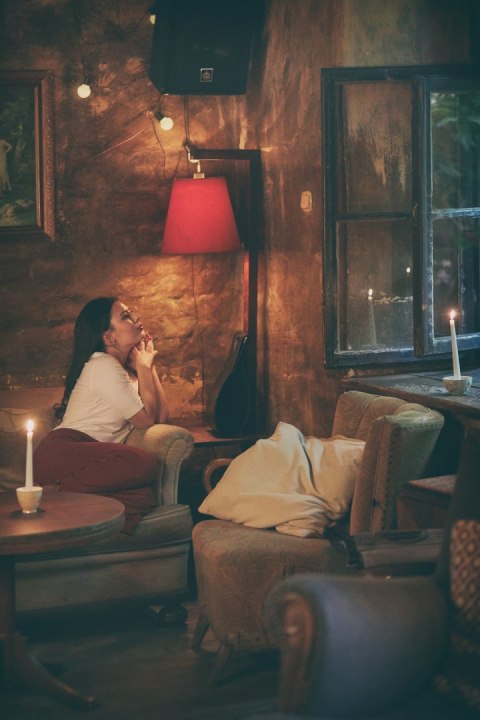 Leather bag The Tear black color handmade