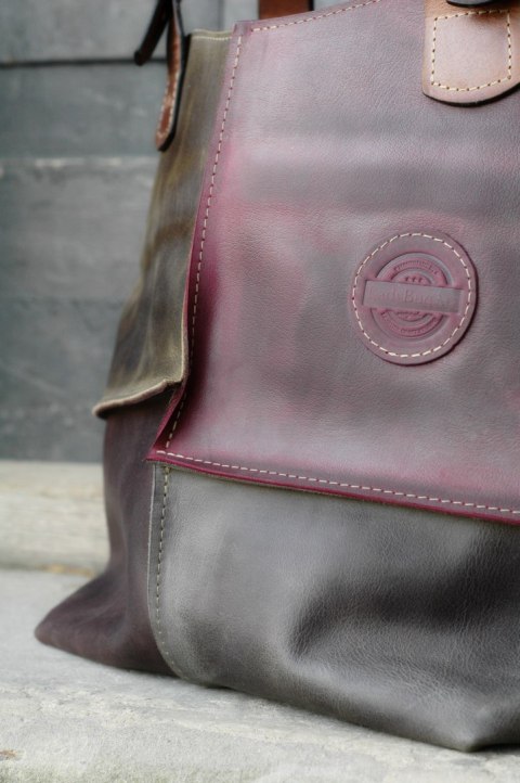 Torba skórzana z odpinaną podszewką torebka od polskich projektantów unikalna Alicja od Ladybuq Art Studio