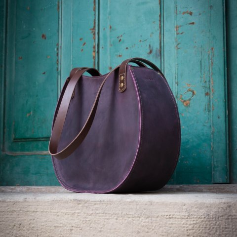 Leather bag Basia color Plum
