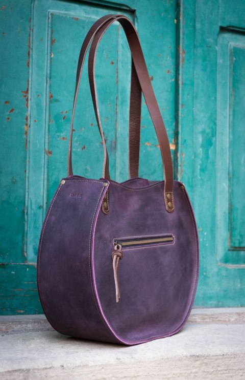 Leather bag Basia color Plum