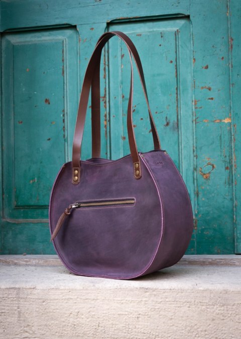 Leather bag Basia color Plum