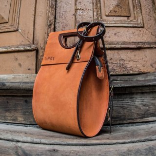 Torebka skórzana Łezka kolor pomarańczowy