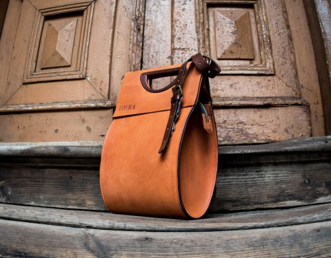 Torebka skórzana Łezka kolor pomarańczowy