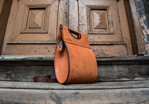 Torebka skórzana Łezka kolor pomarańczowy