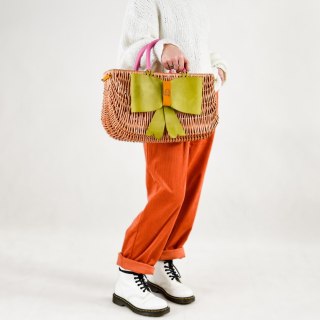 Torba wiklinowa kosz z odpinaną kokardą