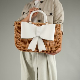 Torba wiklinowa kosz z odpinaną kokardą