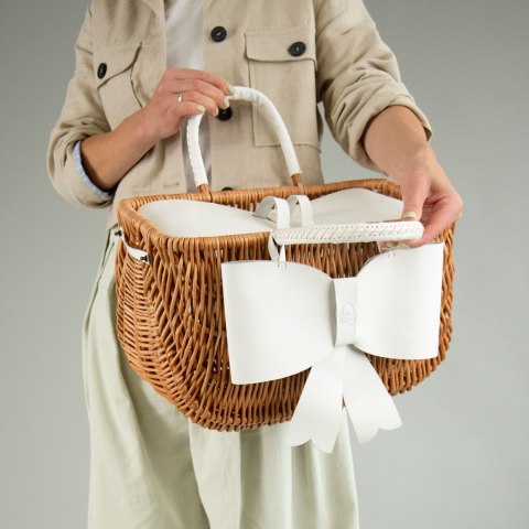 Torba wiklinowa kosz z odpinaną kokardą