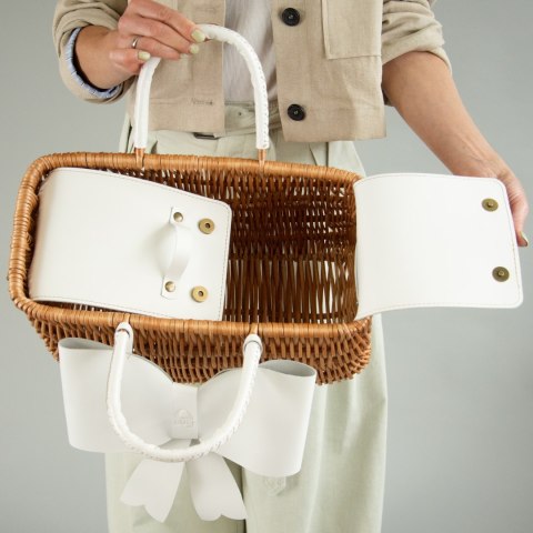 Torba wiklinowa kosz z odpinaną kokardą