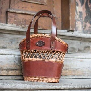 Torebka wiklinowa koszyk kolor rudy