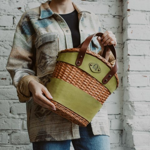 Torebka wiklinowa koszyk kolor limonkowy