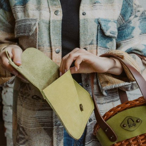 Torebka wiklinowa koszyk kolor limonkowy