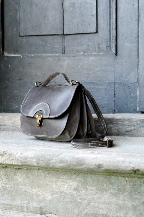 Oryginalna torebka skórzana na lato Pati rozmiar L Szara od Ladybuq Art