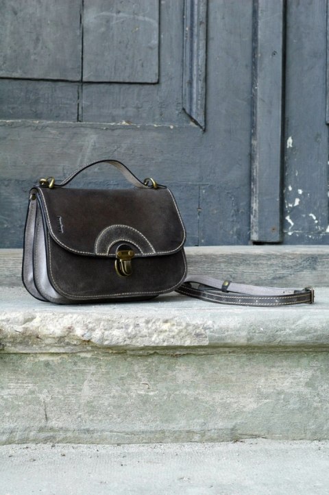 Oryginalna torebka skórzana na lato Pati rozmiar L Szara od Ladybuq Art