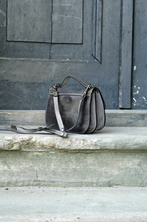 Oryginalna torebka skórzana na lato Pati rozmiar L Szara od Ladybuq Art