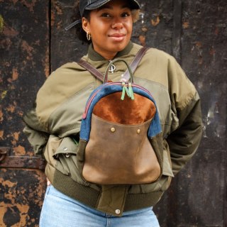 Plecak skórzany patchworkowy wykonany ręcznie