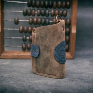 Portfel skórzany Barcelona w kolorze brązowym oraz granatowym