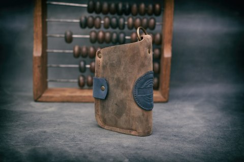 Portfel skórzany Barcelona w kolorze brązowym oraz granatowym