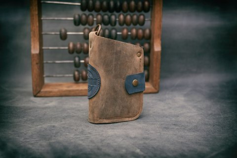 Portfel skórzany Barcelona w kolorze brązowym oraz granatowym