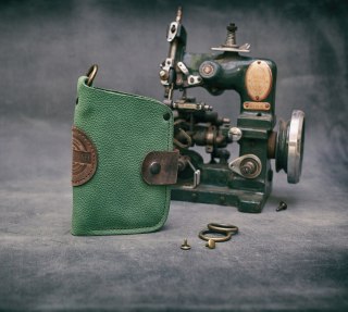 Portfel skórzany Barcelona w kolorze zielonym i brązowym