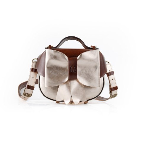 Torebka skórzana Kaya w kolorze złotym oraz brązowym