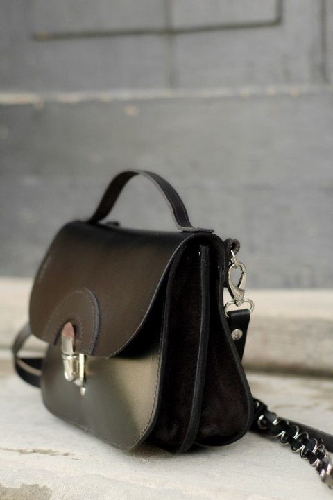 Skórzana torebka Pati L czarna od Ladybuq Art Studio