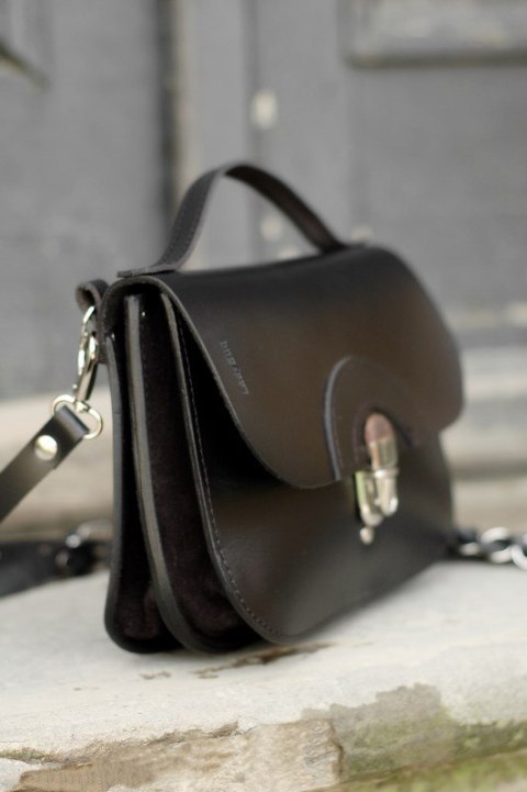 Skórzana torebka Pati L czarna od Ladybuq Art Studio