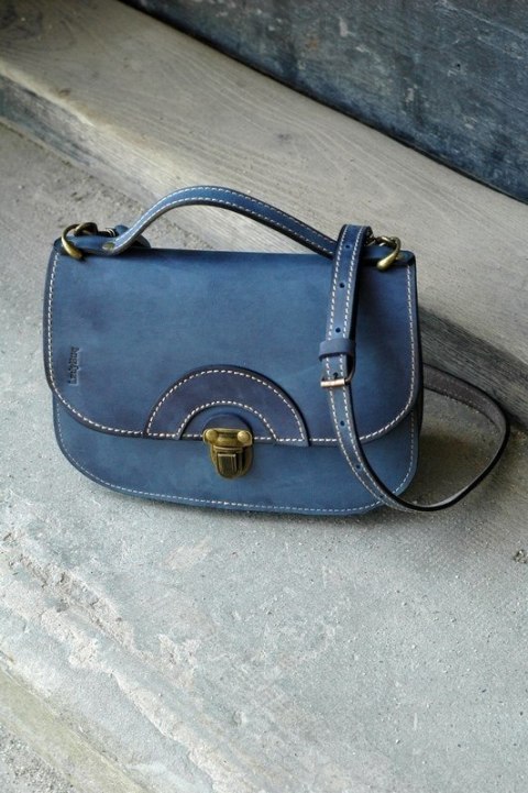 Stylowa skórzana torebka Pati rozmiar L Jeansowa od Ladybuq Art