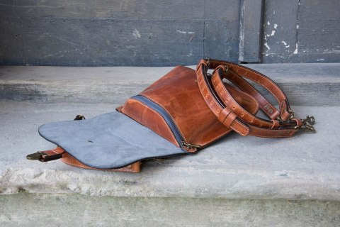 Skórzana damska torebka z funkcją plecaka Molly w kolorze rudym