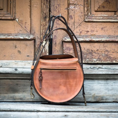 Torebka skórzana Inez w kolorze rudym