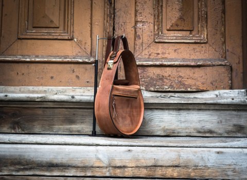 Torebka skórzana Inez w kolorze rudym