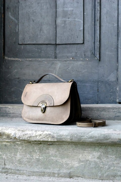 Torebka skórzana Pati  w kolorze brązowym i khaki