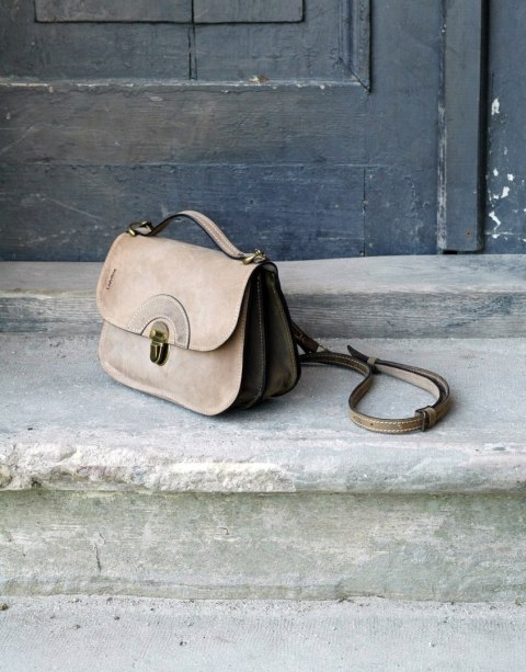 Torebka skórzana Pati  w kolorze brązowym i khaki