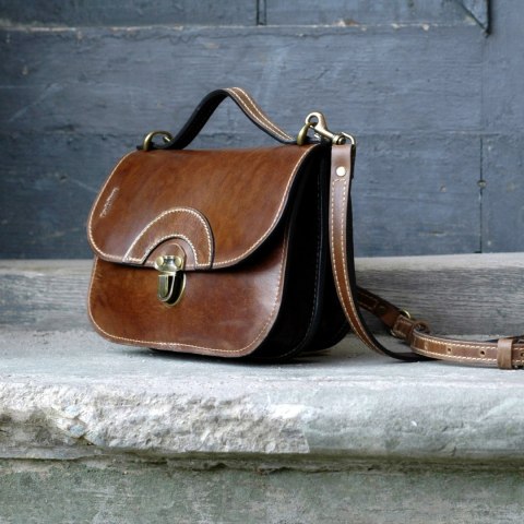 Torebka skórzana oryginalna Pati rozmiar L Vintage Brąz od Ladybuq Art