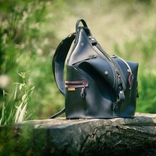 Skórzany plecak w kolorze czarnym