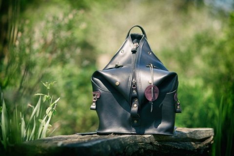 Skórzany plecak w kolorze czarnym